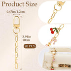 20pcs Gold Keychain Making Kit, Key Ring Swivel Snap Hook Chains, Extender - Image 2