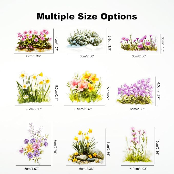 240PCS Floral PET Stickers – Die-Cut Botanical Landscape Stickers - Image 3