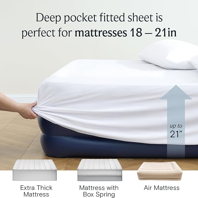 LuxClub 4 PC California King Size Sheet Set Bed Sheets Deep Pockets 18" Wrinkle - Image 6