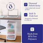 HOMZ 2-Pack Drawer Tower, 3-Tier Clear Plastic Storage Organizer Cart, and - Image 5
