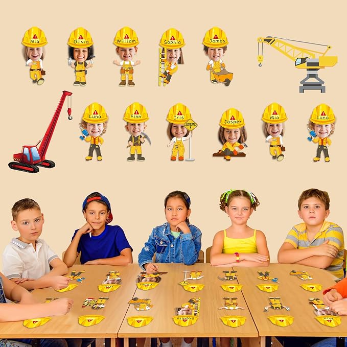60pcs Construct Theme Cutouts Construction Helmet Bulletin Board Decorations - Image 5