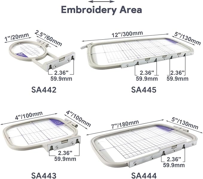 Sew Tech Embroidery Hoops for Brother PE900 PE800 SE2000 SE2100DI SE1900 PE770 - Image 2