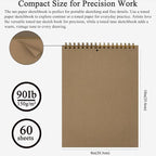 Fuxi Toned Sketchbook 8x10, 60 Sheets Spiral Bound Artist Sketch Pad - Image 2