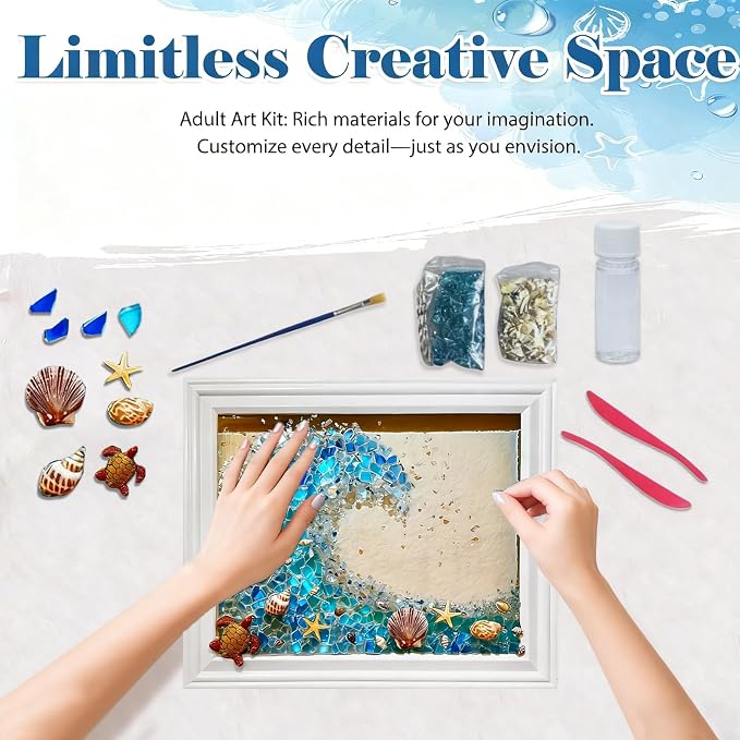 CIYOJA Sea Stained Glass Craft Kit: Wave Mosaic Kit - Image 9