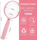 Feosky Handheld Reading Magnifier, 10X Magnifier, 75mm Shatterproof Lens - Image 2