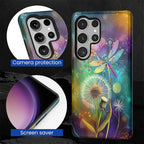 for Samsung Galaxy S25 Ultra Case, Dragonfly Dandelion Colorful Pattern Glossy - Image 6