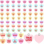 Augshy 64 Pcs Valentine's Day Resin Charms, Conversation Heart Pendant | by Augshy