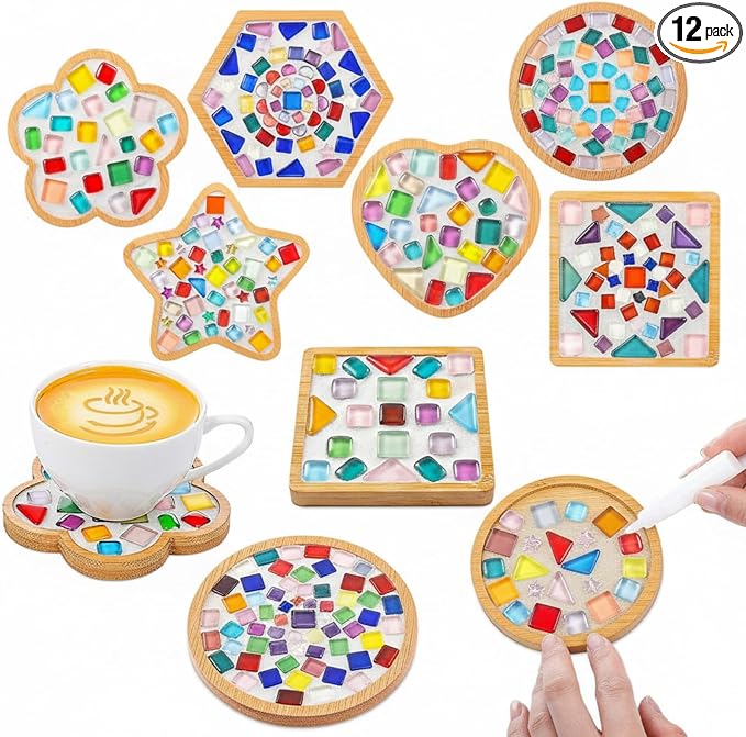 Potchen 12 Sets DIY Glass Mosaic Tiles by Potchen