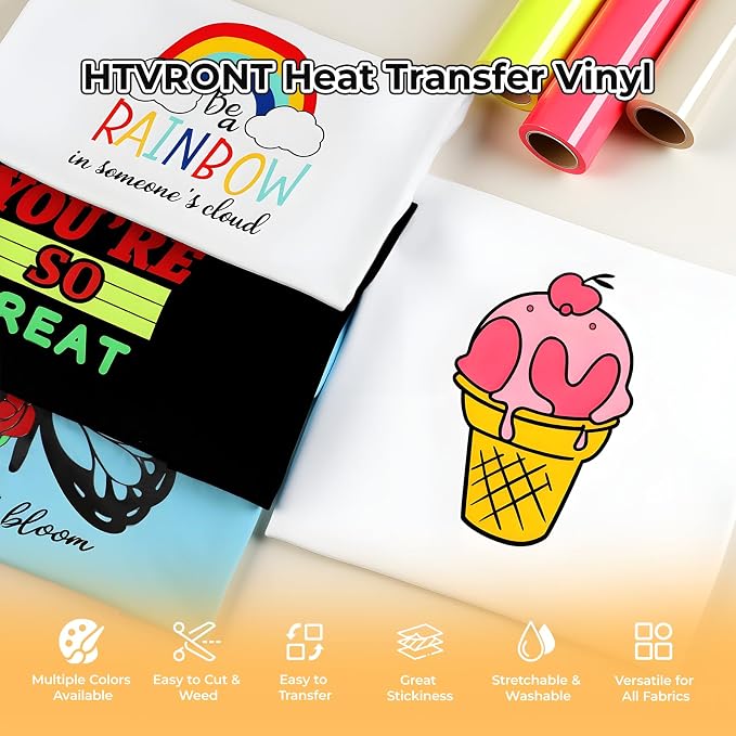 HTVRONT Heat Transfer Vinyl Rose Red HTV- 12" x 15ft HTV Vinyl - Image 2
