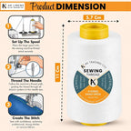 AK Trading 4-Pack White All Purpose Sewing Thread Cones of High Tensile - Image 2