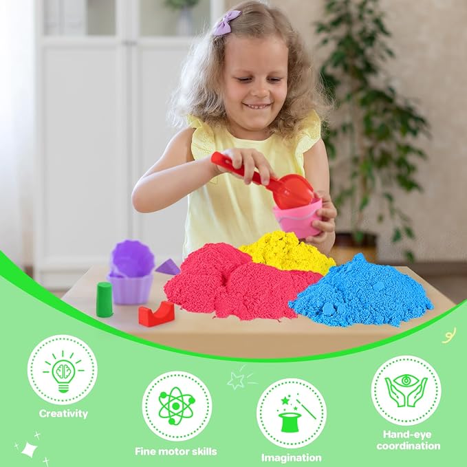 AtMini Play Sand for Kids, 11lbs of 6 Colored Sands, Magic Sand Bulk, Play Sand - Image 4