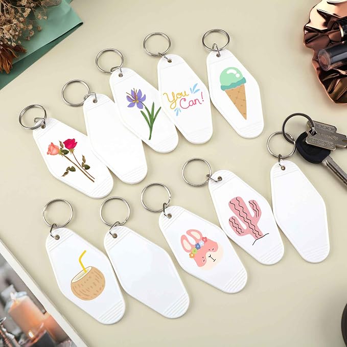 Yoption 50pcs Blank Motel Keychain Bulk - Image 2
