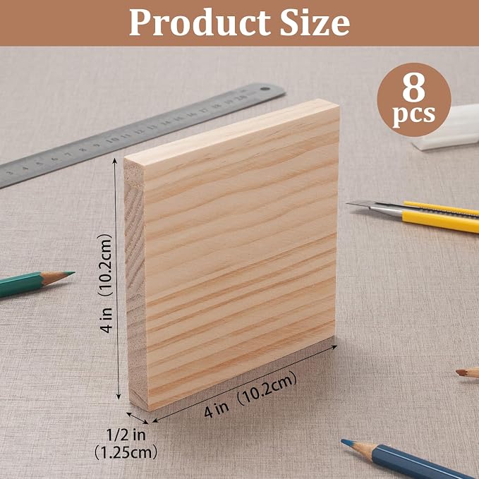 4″ X 4″ Wood Squares Wooden Blocks - Image 3