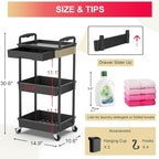Goovilla 3 Tier Rolling Utility Cart Organizer - Image 4