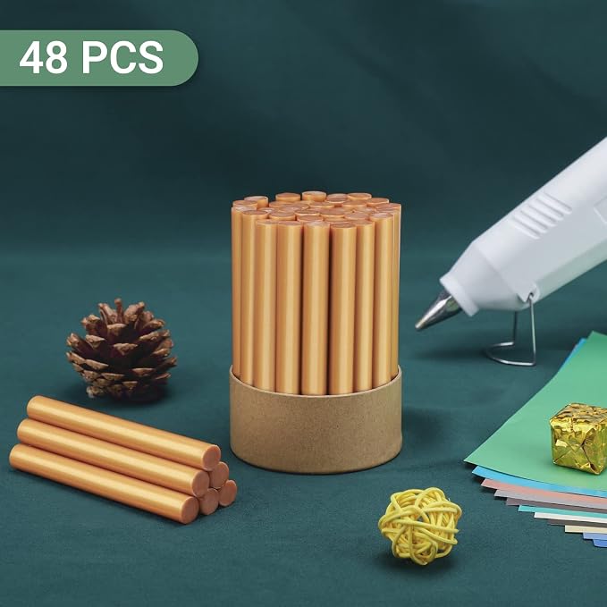 Metallic Gold Hot Glue Sticks, Manarty 48 PCS Full Size Hot Melt Glue Sticks - Image 8