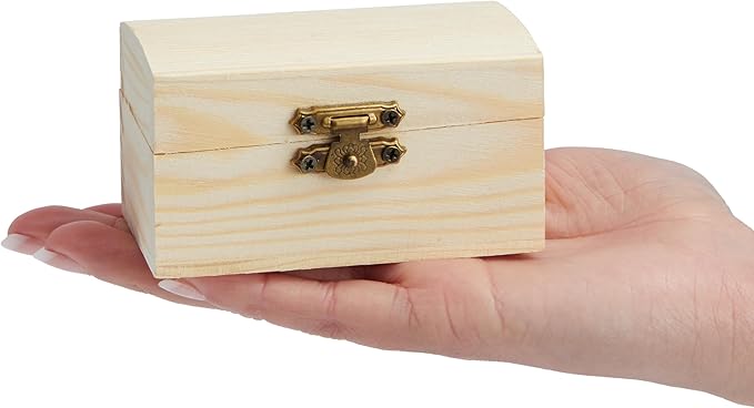 Bright Creations Baby Shower Decorations Mini Unfinished Wooden Treasure Boxes - Image 5