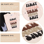 Tintnut Black Puff Heat Transfer Vinyl Roll, easy cut & weed, stretch washable - Image 5