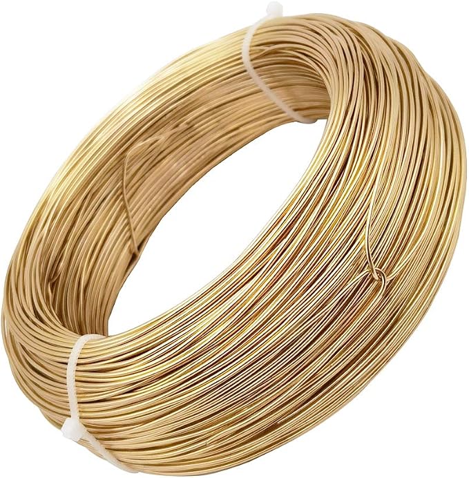 INSPIRELLE 18 Gauge 377 Feet KC Gold Aluminum Craft Wire Bendable Metal Wire by INSPIRELLE