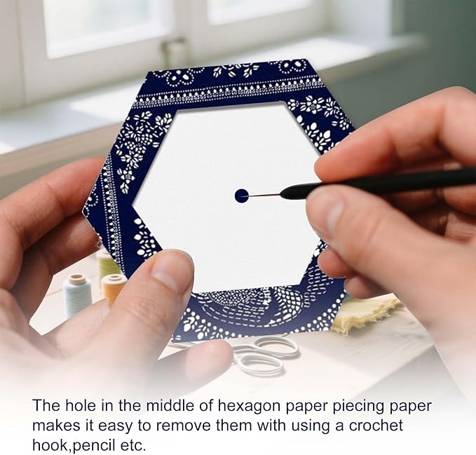 480 PCS 1.5" Piecing Paper for Quilting, Hexagon Quilting Templates | for DIY - Image 6