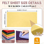 Soft Felt Fabric Sheet 18" x 36", 1.6mm Acrylic Craft Felt, Maize Yellow | Soft - Image 3