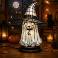 Resin Black Cat Witch Hat Table Lamp by Unknown