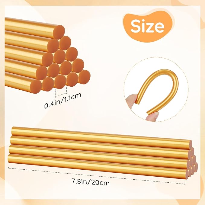 72 Pack Metallic Gold Hot Glue Sticks, Wedding Cards, Decoration, Car Dent - Image 4