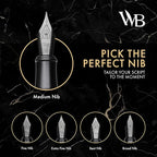 Wordsworth & Black Fountain Pen Set, Broad Nib, Includes 24 Pack Ink Cartridges - Image 4