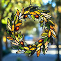 Mistletoe Wreath Acrylic Suncatcher Stained Glass Effect Window Car Hanging by AVAGAN
