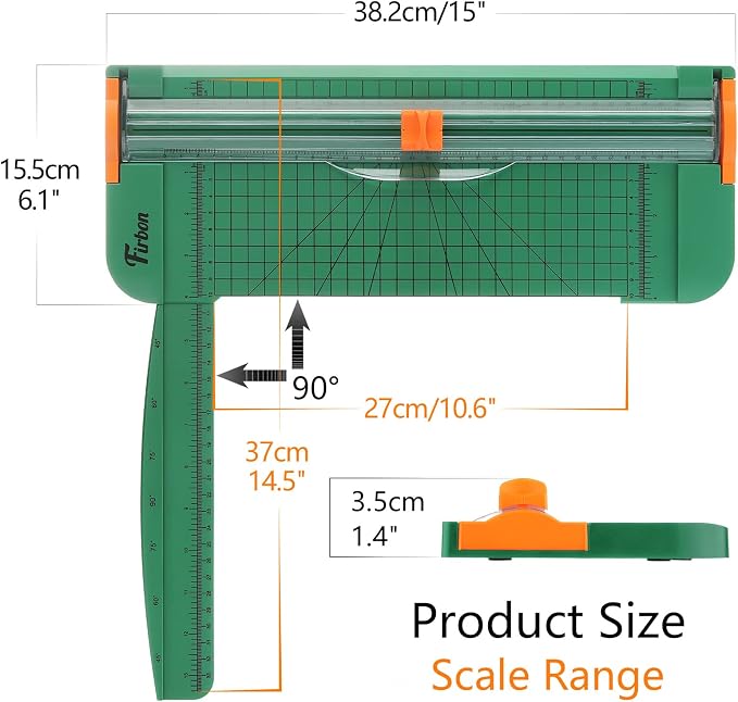 Firbon Green A4 Paper Cutter 12 Inch Titanium Straight Paper Trimmer - Image 2