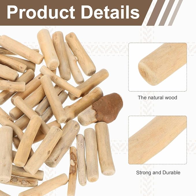 MECCANIXITY 2.4" Natural Driftwood Pieces, 0.3" to 0.7" Dia Driftwood Twigs - Image 3