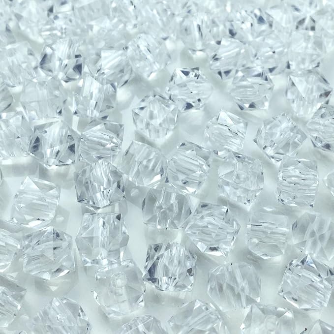 200pcs 10mm Acrylic Cube Faceted Beads Colorful Square Plastic Spacer Beads by LIMAOLLY