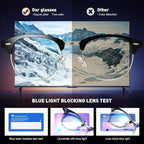 Blue Light Blocking Glasses Vintage Half Frame UV Clear Lens Anti Eyestrain - Image 6
