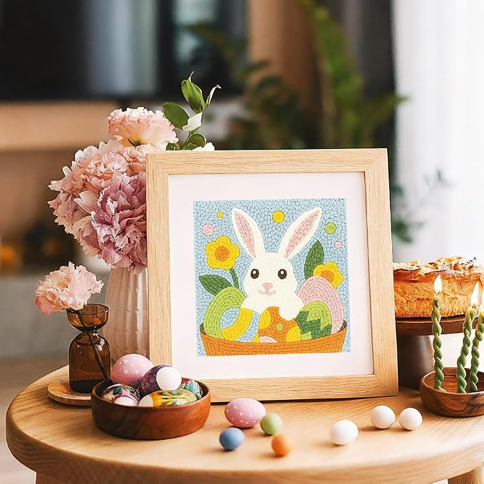 Doodlream Easter Rabbit Eggs DIY Punch Needle Embroidery Kit - Image 6