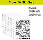 3040Pcs 20 Sheets Small Letter Number Stickers, 0.5inch Colorful Self-Adhesive - Image 3