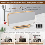 Peakeep Slim Digital Mirror Aesthetic Alarm Clock - Image 6