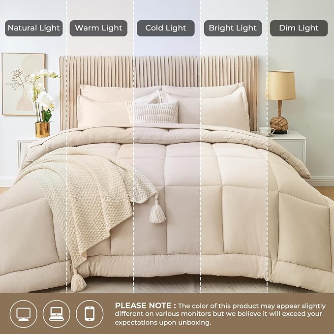 Sasttie Twin Comforter Set, 5 Pieces Bed in a Bag Twin, Complete Bedding Set - Image 8