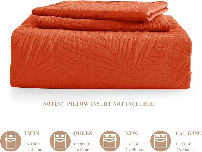 Exclusivo Mezcla Queen Quilt Bedding Set, Lightweight Burnt Orange Quilts Queen - Image 6