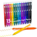 Lineon Erasable Gel Pens, 15 Colors Retractable Fine Point Erasable Pens Clicker by ShuttleArt