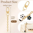 Hzopcw 20pcs Gold Keychain Making Kit, Key Ring Swivel Snap Hook Chains - Image 2