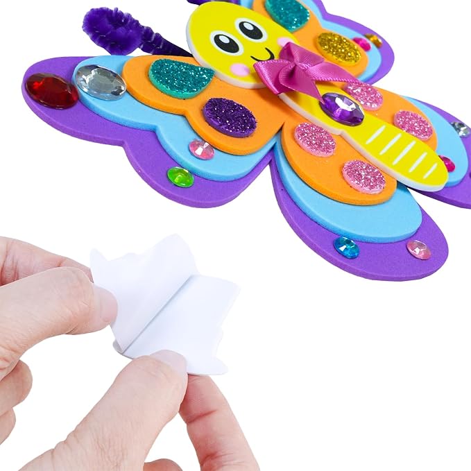 Winlyn 24 Sets Butterfly Craft Kits DIY 3D Rainbow Butterfly Ornaments - Image 3