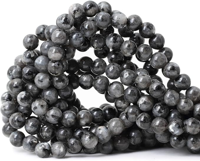45PCS 8mm Natural Black Labradorite Gemstone Round Loose Beads Crystal Energy by CHEAVIAN