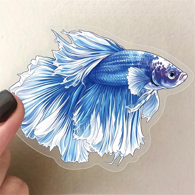 Clear PET Peacock Fish Sticker, Colourful-C16, - Image 2