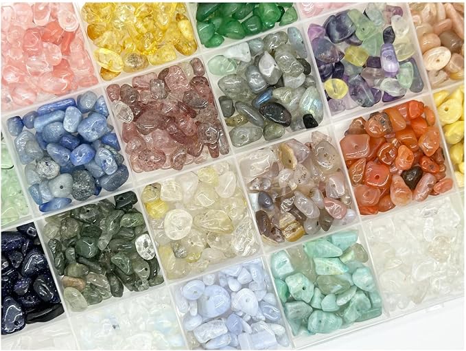 Yephac Gemstone Chips Beads DIY Jewelry Making, Healing Crystals Polishing - Image 3