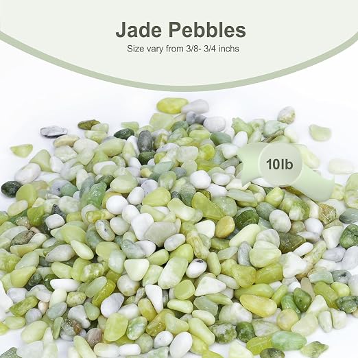 Pulovin 10 lbs Jade Pebbles for Indoor Plants, Decorative Pebbles for Bamboo - Image 2