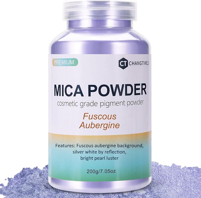Mica Powder, 7.05OZ（200g）, Fuscous Aubergine Mica Powder Pigment by CHANGTIKEJIWelcomeYouOrder