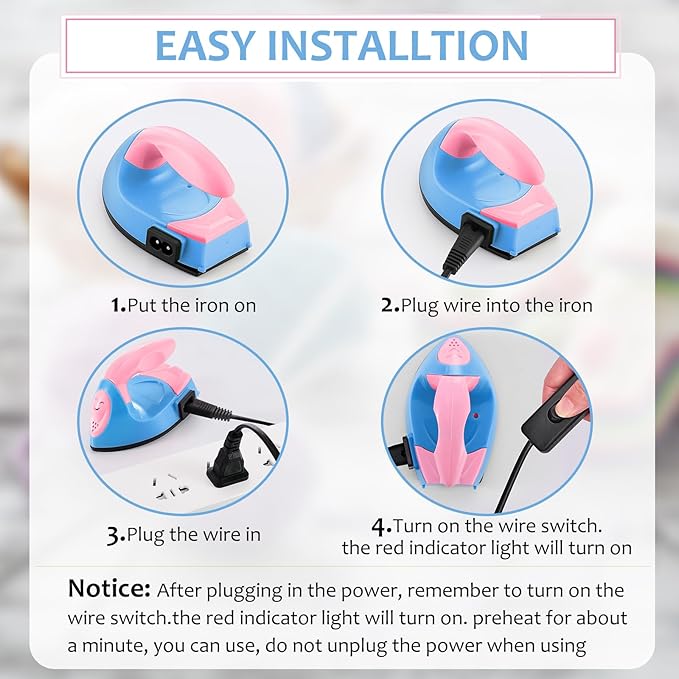 Honoson Mini Craft Iron Mini Heat Press Small Iron 3.93 x 2.36 x 2.76 in - Image 3