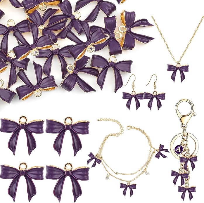 Bow Charms for Bracelet Jewelry Making Cute Bracelet Charms | 18Pcs, Bow Charms by Unknown
