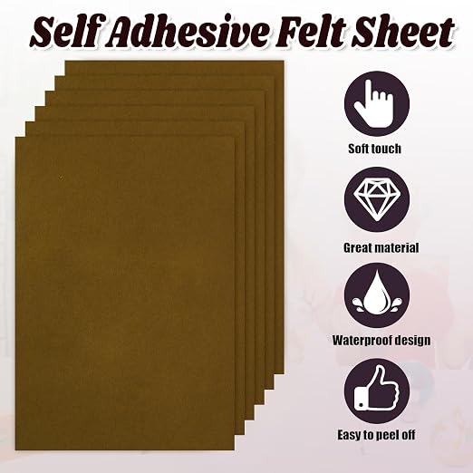 Biaungdo Brown Self Adhesive Felt Sheets, 8 x 12 Inch, Felts Fabric - Image 2