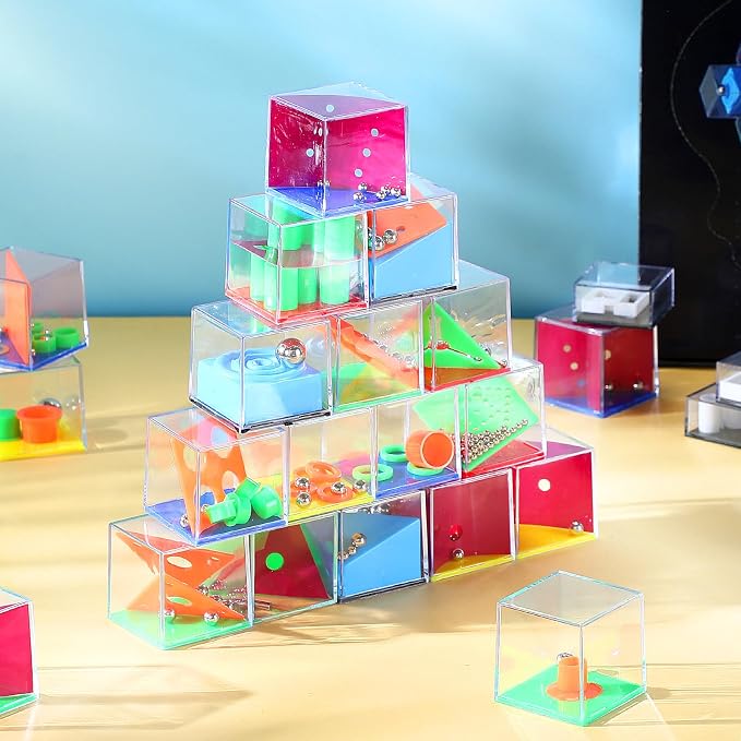 Lenwen 48 Pieces Brain Teaser Puzzles Cubes mini Puzzle Party Favors Goodie - Image 5