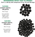 10 lbs Black Glass Rocks for Fire Pits, Decorative Flat Beads for Vase Fillers - Image 3